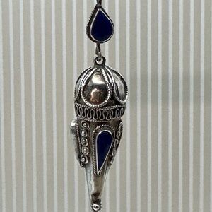 Elegant Sterling Silver and Lapis Blue Dangle Earrings